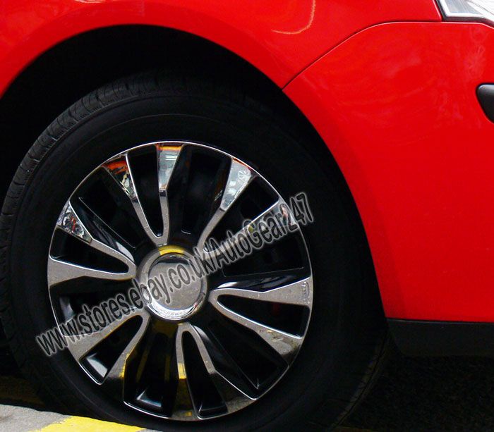 16" Black Chrome Car Wheel Trims Hub Caps Covers + Free eBay